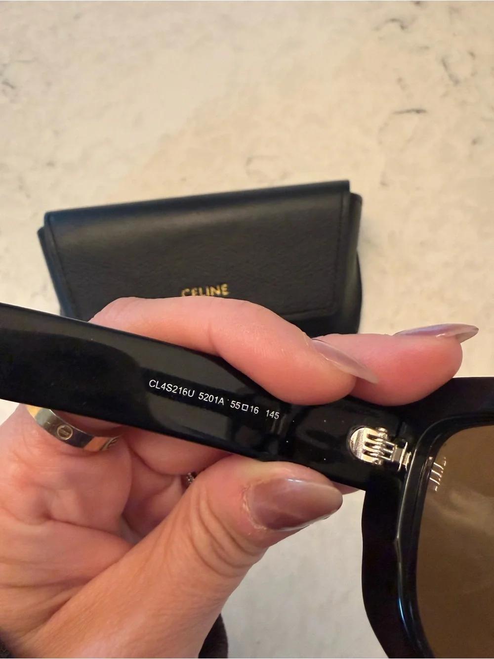 Celine Black Oversized Square Frame Sunglasses